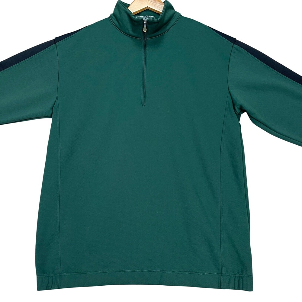 Nike Pullover Men Medium Green Long Sleeve Golf Therma-FIT 1/4 Zip Fleece Swoosh